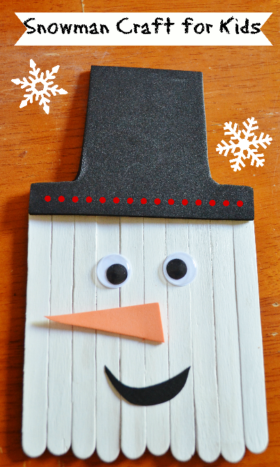 Snowman Craft Stick Winter Craft for Kids